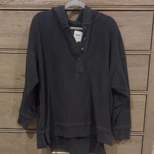 Aerie Charcoal Buttoned Hoodie